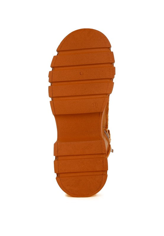 Wellerman Faux Fur Detail Chunky Hiker Boots - 1985 the VAULT Boutique