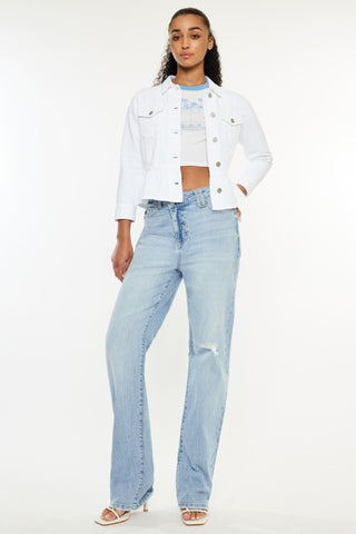 Kancan Distressed High Waist Straight Jeans - 1985 the VAULT Boutique