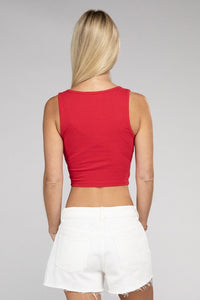 Basic Cotton Square Neck Cropped Cami Top - 1985 the VAULT Boutique