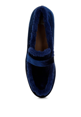 Bastian Fur Detail Velvet Loafers - 1985 the VAULT Boutique