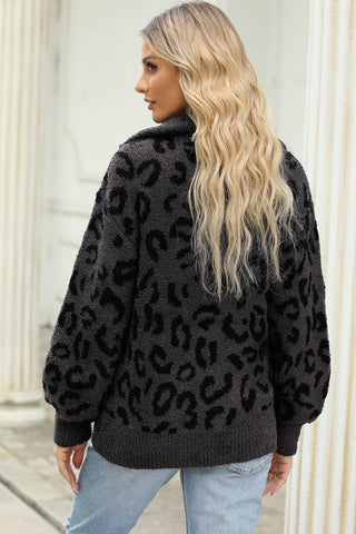 Leopard Half-Zip Sweater - 1985 the VAULT Boutique