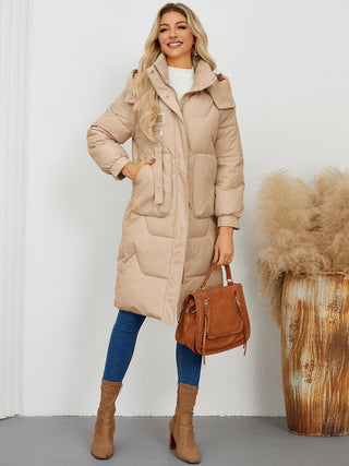 Long Sleeve Longline Hooded Winter Coat - 1985 the VAULT Boutique