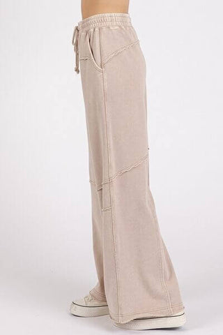 Mittoshop Asymmetric Seam Mineral Wash Elastic Waist Pants - 1985 the VAULT Boutique