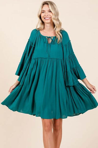 Mittoshop Frill Tie Neck Bell Sleeve Dress - 1985 the VAULT Boutique