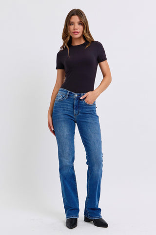 Judy Blue Full Size Mid-Rise Bootcut Jeans with Pockets - 1985 the VAULT Boutique