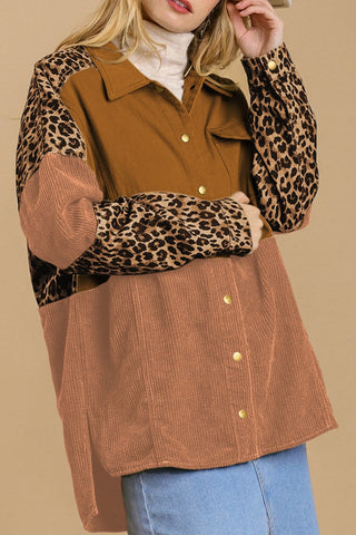 High-Low Leopard Snap Down Shacket - 1985 the VAULT Boutique