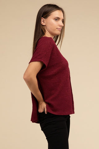 Dolman Short Sleeve Jacquard Sweater - 1985 the VAULT Boutique