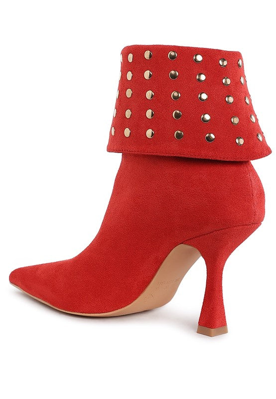 Piccini Stud Embellished Foldover Heel Boots - 1985 the VAULT Boutique