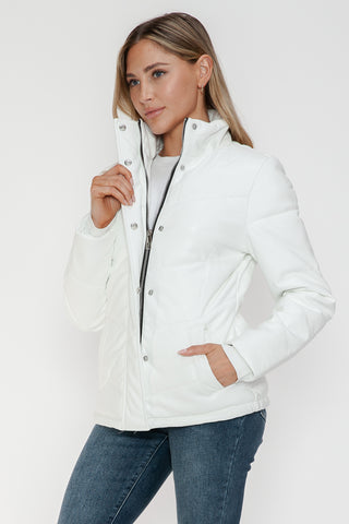 Snobbish Pocketed Zip Up Turtleneck Puffer Jacket - 1985 the VAULT Boutique