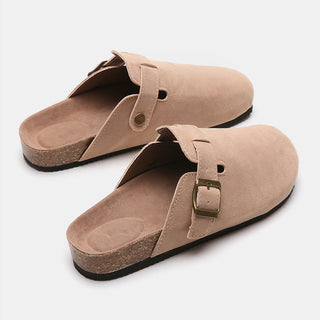 Suede Closed Toe Buckle Slide - 1985 the VAULT Boutique