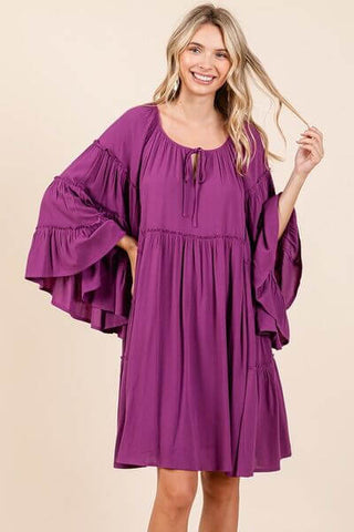 Mittoshop Frill Tie Neck Bell Sleeve Dress - 1985 the VAULT Boutique