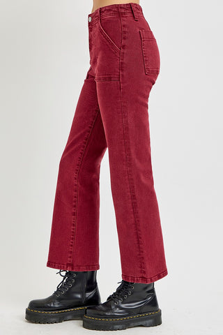 RISEN Full Size High Rise Straight Jeans with Patch Pockets - 1985 the VAULT Boutique