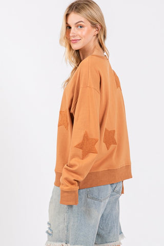 SAGE + FIG Star Patch Long Sleeve Sweatshirt - 1985 the VAULT Boutique