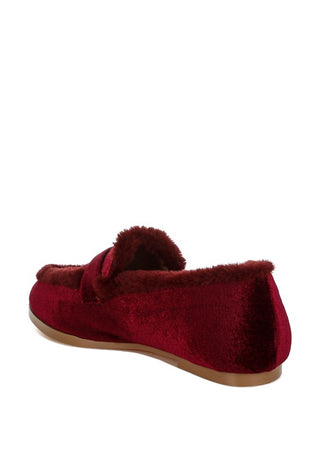 Bastian Fur Detail Velvet Loafers - 1985 the VAULT Boutique