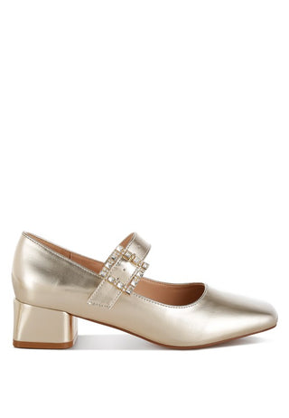 Abeba Diamante Brooch Metallic Mary Jane Pumps - 1985 the VAULT Boutique