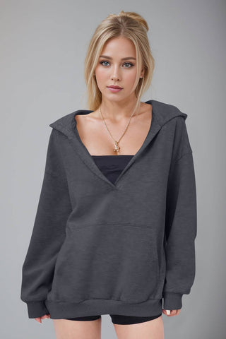 Basic Bae Kangaroo Pocket Long Sleeve Hoodie - 1985 the VAULT Boutique