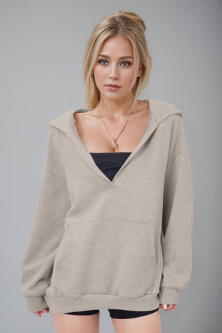 Basic Bae Kangaroo Pocket Long Sleeve Hoodie - 1985 the VAULT Boutique