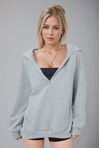 Basic Bae Kangaroo Pocket Long Sleeve Hoodie - 1985 the VAULT Boutique