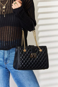 David Jones Quilted PU Leather Handbag - Happily Ever Atchison Shop Co.