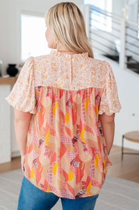 Day Dreamer Mixed Floral Top in Mauve - Happily Ever Atchison Shop Co.