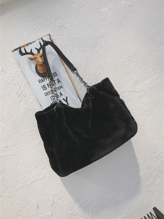 Faux Fur Solid Color Tote Bag - 1985 the VAULT Boutique