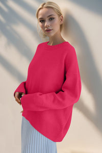 Basic Bae Round Neck Dropped Shoulder Sweater - 1985 the VAULT Boutique