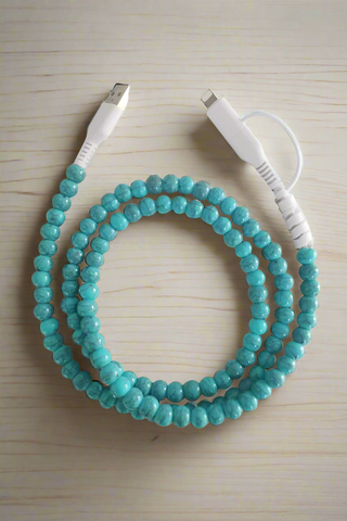 Turquoise Beaded Cord Phone Charger - 1985 the VAULT Boutique