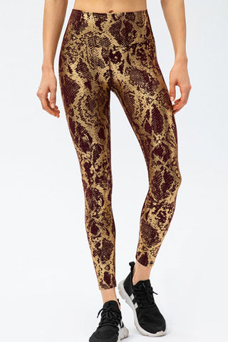 Animal Print Slim Fit Wide Waistband Long Sports Pants - 1985 the VAULT Boutique