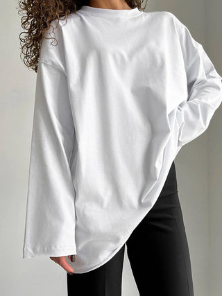 Basic Round Neck Long Sleeve T-Shirt - 1985 the VAULT Boutique