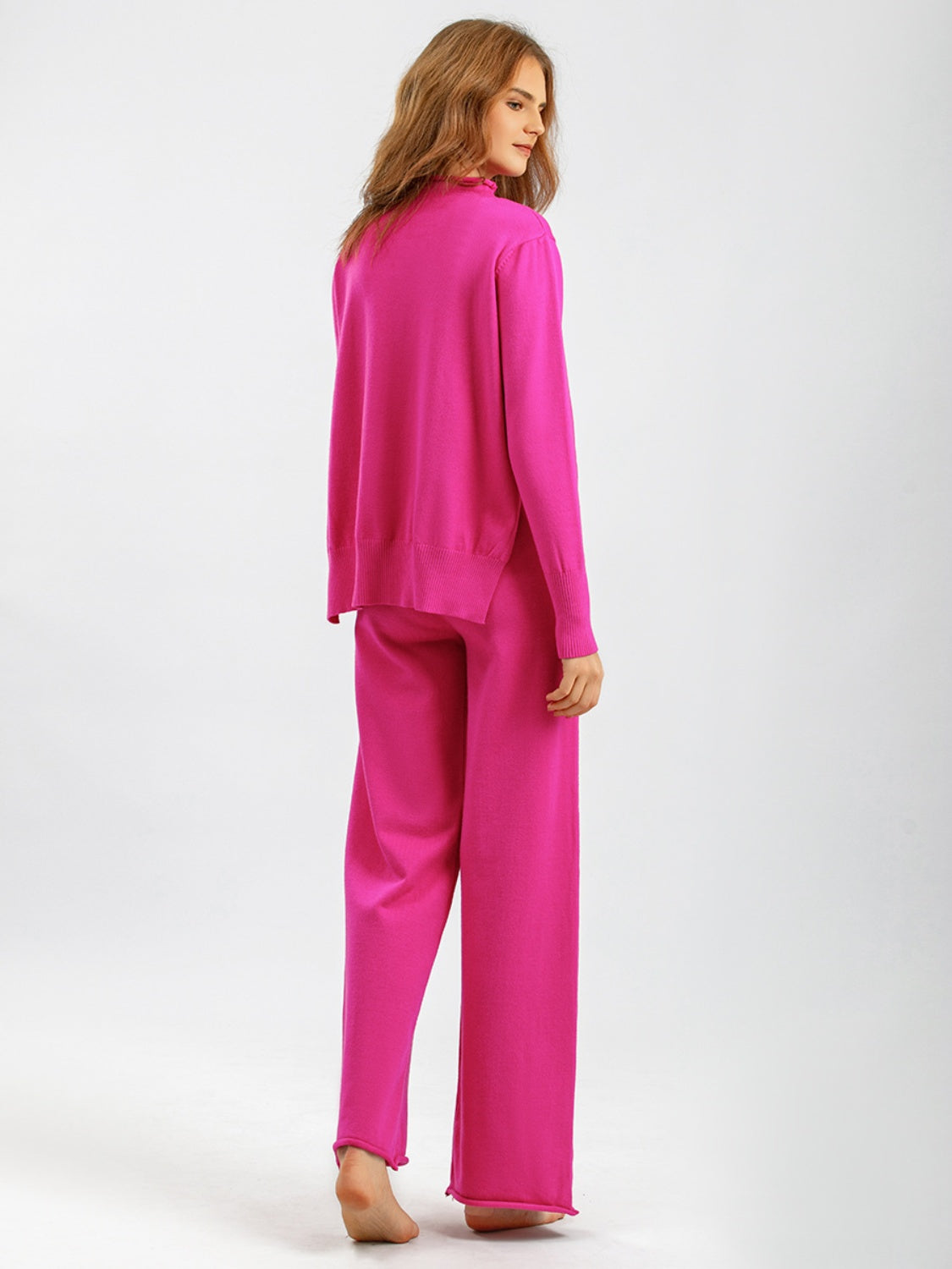 Basic Bae Mock Neck Long Sleeve Top and Pants Sweater Set - 1985 the VAULT Boutique