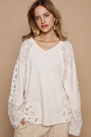 POL Lace Floral Round Neck Knit Top - 1985 the VAULT Boutique