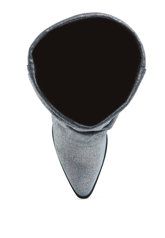 Capella Fold-Over Slouchy Denim Boot - 1985 the VAULT Boutique