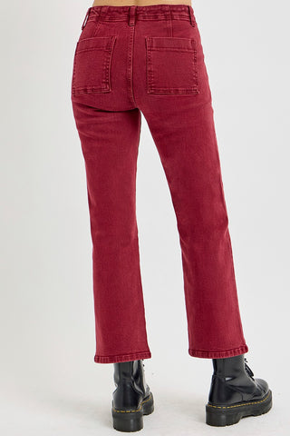 RISEN Full Size High Rise Straight Jeans with Patch Pockets - 1985 the VAULT Boutique