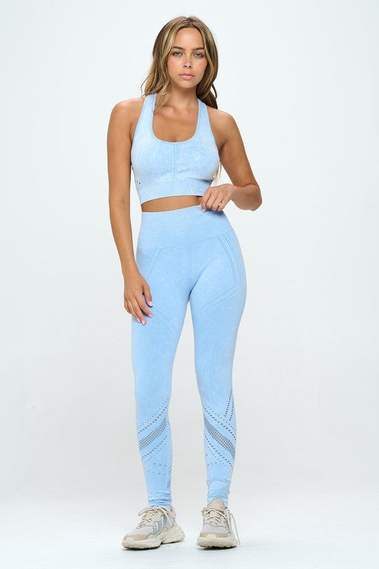 Seamless Two Piece Yoga mineral washed active set - 1985 the VAULT Boutique