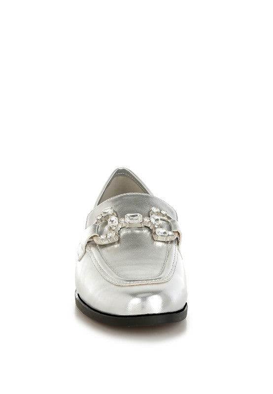 Dendron Diamante Horsebit Metallic Loafers - 1985 the VAULT Boutique