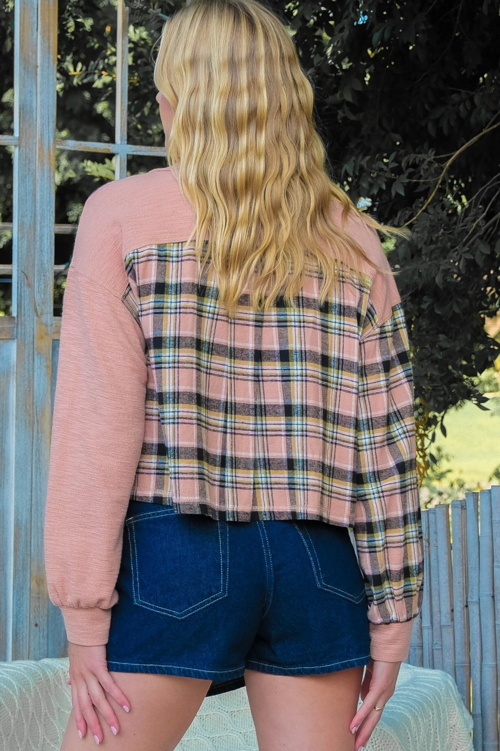 Hailey & Co Plaid Mixed Cropped Jacket - 1985 the VAULT Boutique