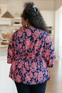 Dearest Dreamer Peplum Top in Pink Paisley - Happily Ever Atchison Shop Co.