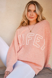 And The Why WIFEY & Heart Round Neck Sweater - 1985 the VAULT Boutique