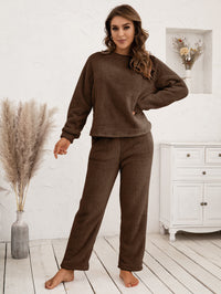 Ivy Lane Teddy Long Sleeve Top and Pants Lounge Set - 1985 the VAULT Boutique