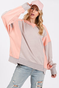 SAGE + FIG Color Block Round Neck Sweatshirt - 1985 the VAULT Boutique