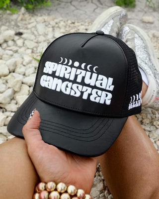 BLACK "SPIRITUAL GANGSTER" TRUCKER HAT - 1985 the VAULT Boutique