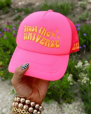 HOT PINK "TRUST THE UNIVERSE" TRUCKER HAT - 1985 the VAULT Boutique