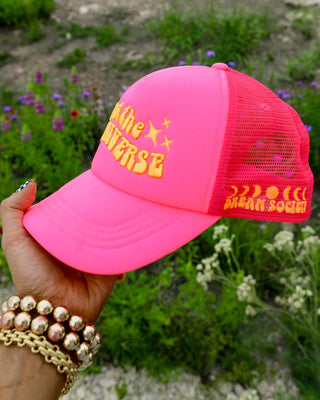 HOT PINK "TRUST THE UNIVERSE" TRUCKER HAT - 1985 the VAULT Boutique