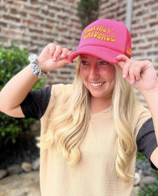 HOT PINK "TRUST THE UNIVERSE" TRUCKER HAT - 1985 the VAULT Boutique