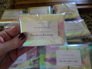 Lavender Clouds Hand Made Soap w/Lufa & Wooden Dish - 1985 the VAULT Boutique