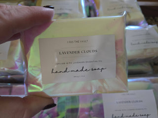 Lavender Clouds Hand Made Soap w/Lufa & Wooden Dish - 1985 the VAULT Boutique