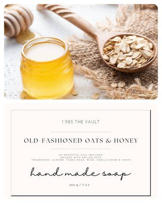 Old Fashioned Oats & Honey Hand Made Soap w/Lufa & Wooden Dish - 1985 the VAULT Boutique