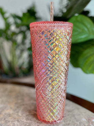 Peach Jeweled Tumbler - 1985 the VAULT Boutique