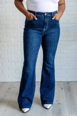 Mavis High Rise Side Seam Detail Flare Jeans - 1985 the VAULT Boutique