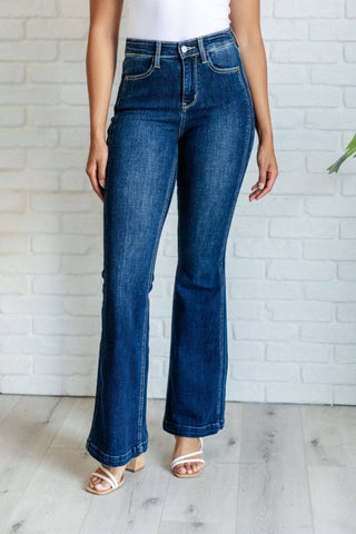 Mavis High Rise Side Seam Detail Flare Jeans - 1985 the VAULT Boutique